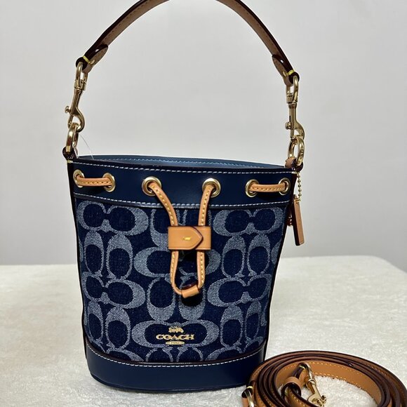 COACH mini denim bucket bag - Picture 1 of 8